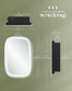 Wall-Mounted Cabinet with Mirror and Lights Ink Black FredCo