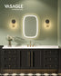 Wall-Mounted Cabinet with Mirror and Lights Ink Black FredCo