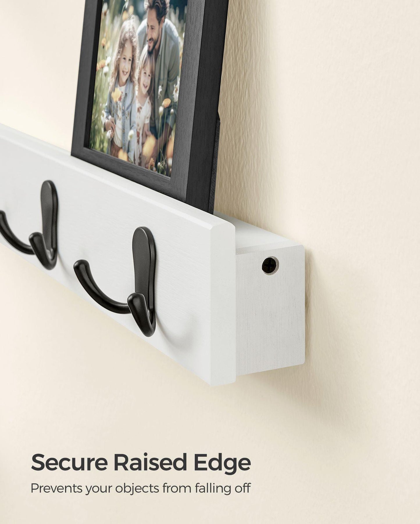 Wall-Mounted Coat Rack with 5 Hooks Cloud White FredCo
