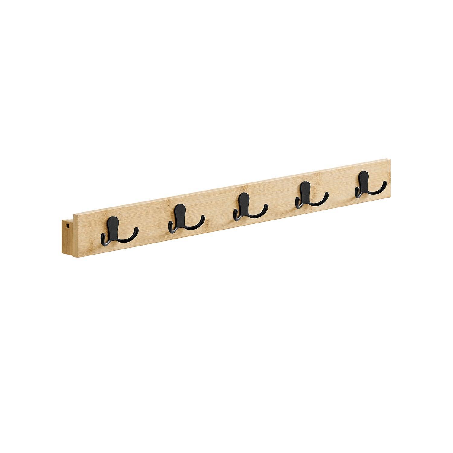 Wall-Mounted Coat Rack with 5 Hooks Natural Beige FredCo