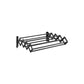 Wall-Mounted Expandable Steel Clothes Drying Rack with 9 Hanging Rods Ink Black FredCo