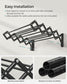 Wall-Mounted Expandable Steel Clothes Drying Rack with 9 Hanging Rods Ink Black FredCo