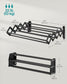 Wall-Mounted Expandable Steel Clothes Drying Rack with 9 Hanging Rods Ink Black FredCo