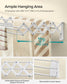 Wall-Mounted Expandable Steel Clothes Drying Rack with 9 Rods Cloud White FredCo