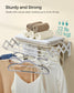 Wall-Mounted Expandable Steel Clothes Drying Rack with 9 Rods Cloud White FredCo