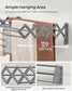 Wall-Mounted Expandable Steel Clothes Drying Rack with 9 Rods Dove Gray FredCo