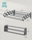 Wall-Mounted Expandable Steel Clothes Drying Rack with 9 Rods Dove Gray FredCo