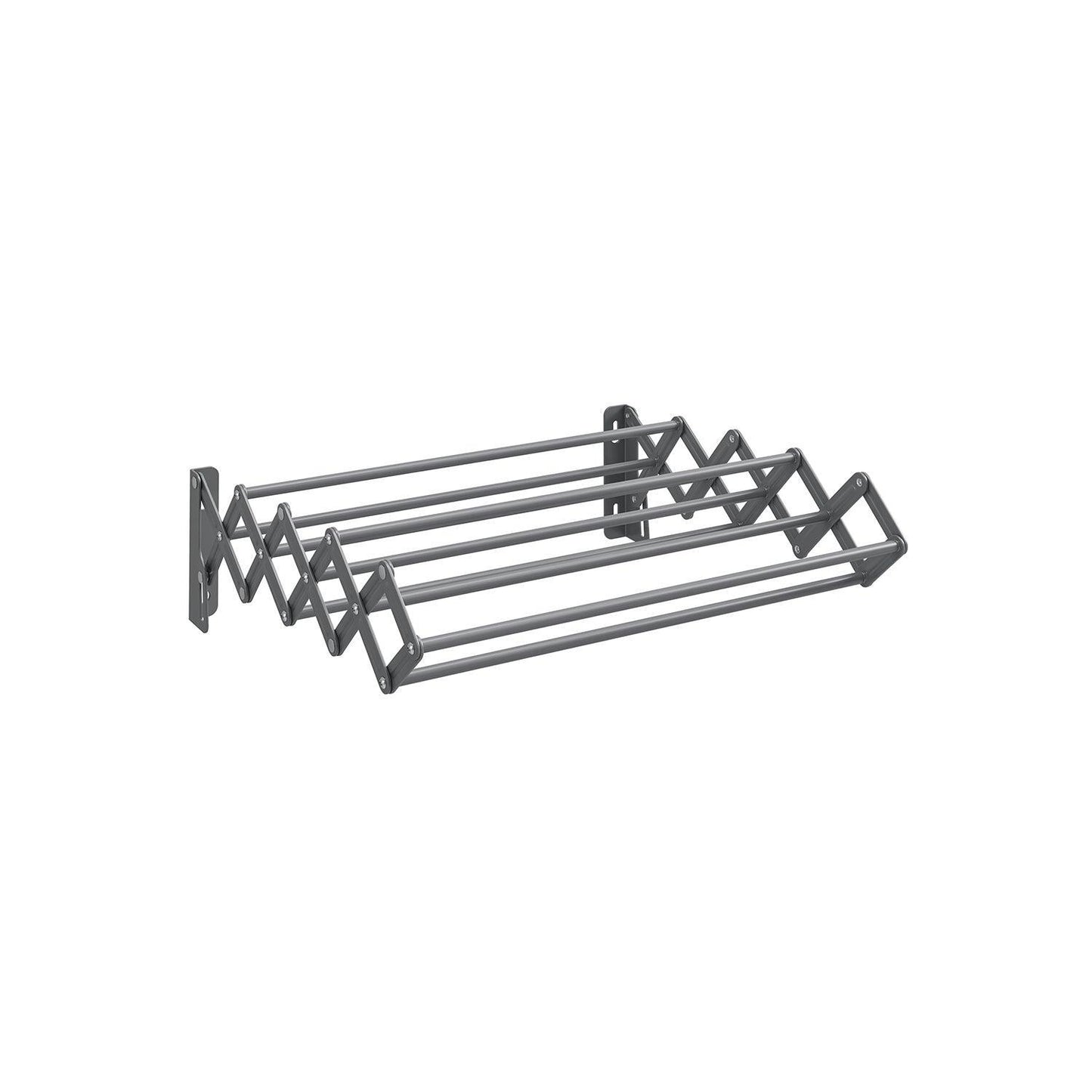 Wall-Mounted Expandable Steel Clothes Drying Rack with 9 Rods Dove Gray FredCo