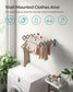Wall-Mounted Expandable Steel Clothes Drying Rack with 9 Rods Dove Gray FredCo