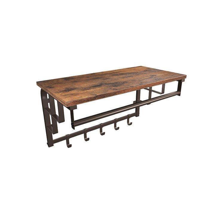 Wall Mounted Industrial Rack Rustic Brown FredCo