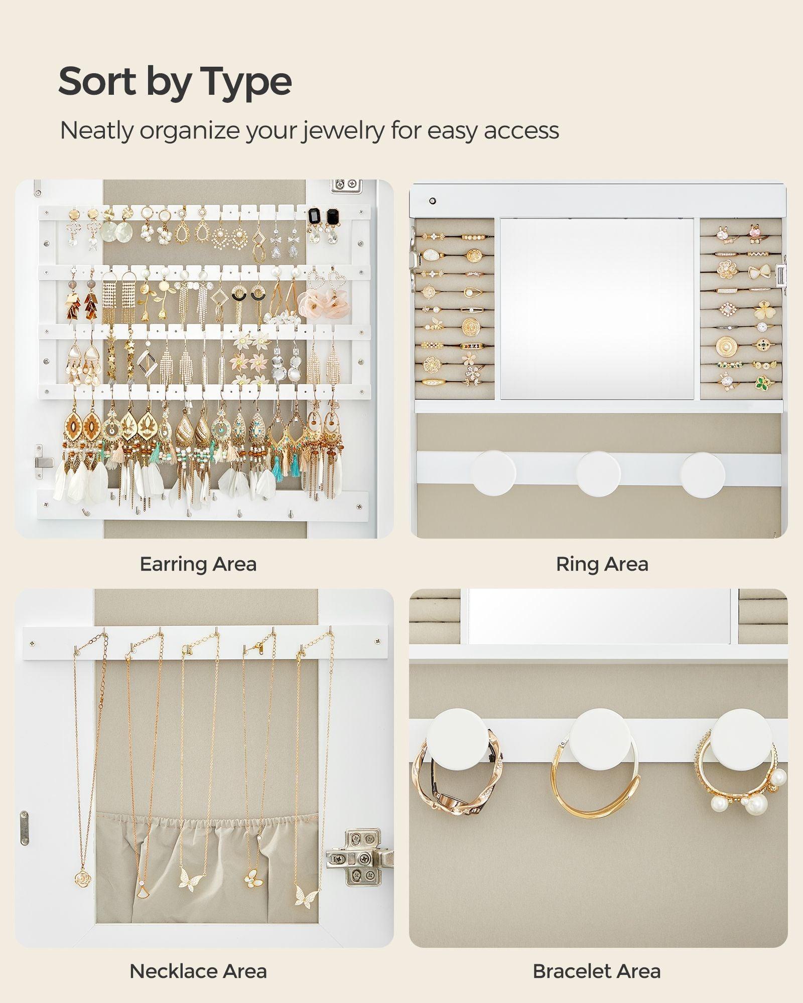 Wall Mounted Jewelry Organizer with Mirror FredCo