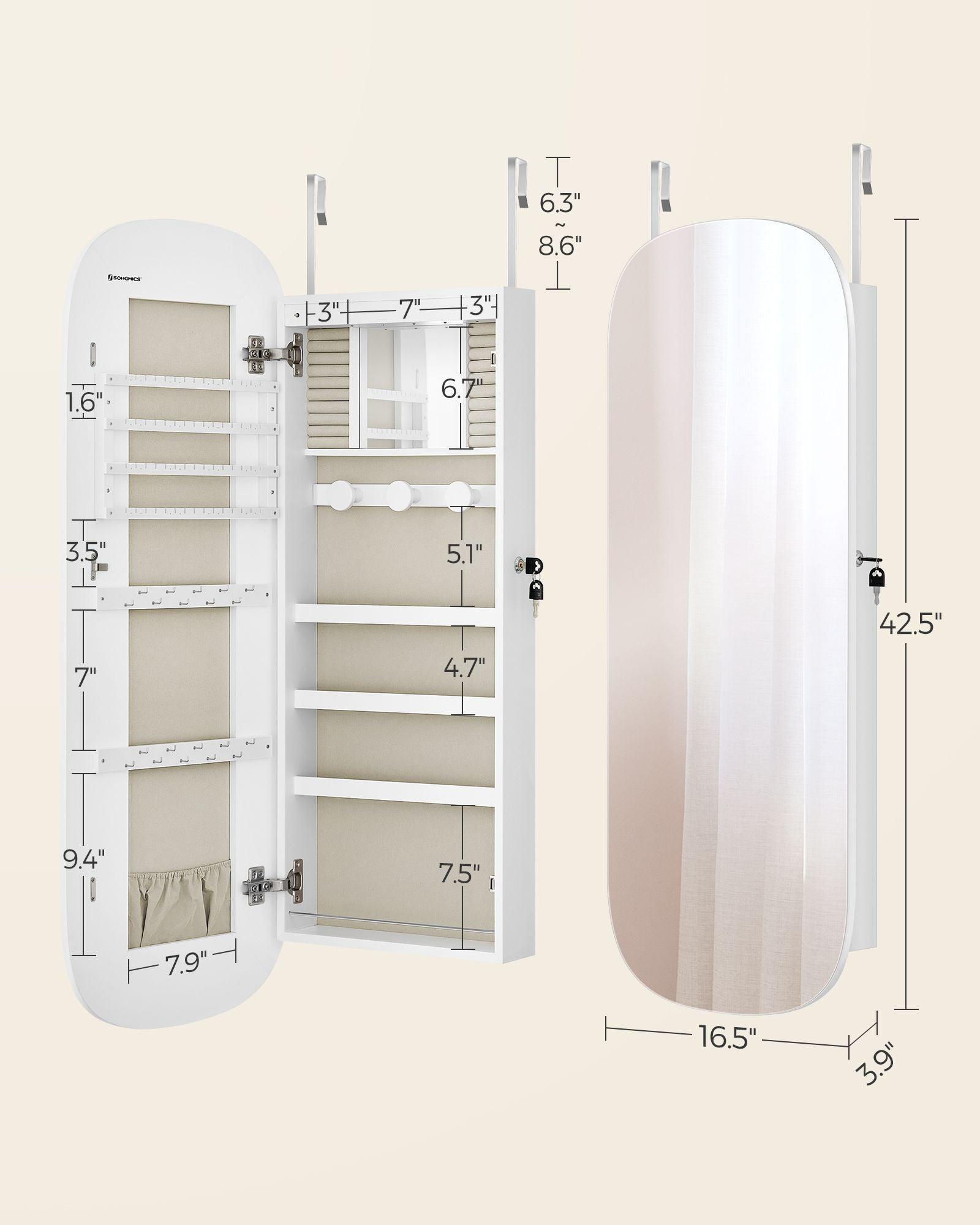 Wall Mounted Jewelry Organizer with Mirror FredCo