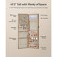 Wall Mounted Mirror Jewelry Cabinet Toasted Oak FredCo