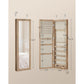 Wall Mounted Mirror Jewelry Cabinet Toasted Oak FredCo