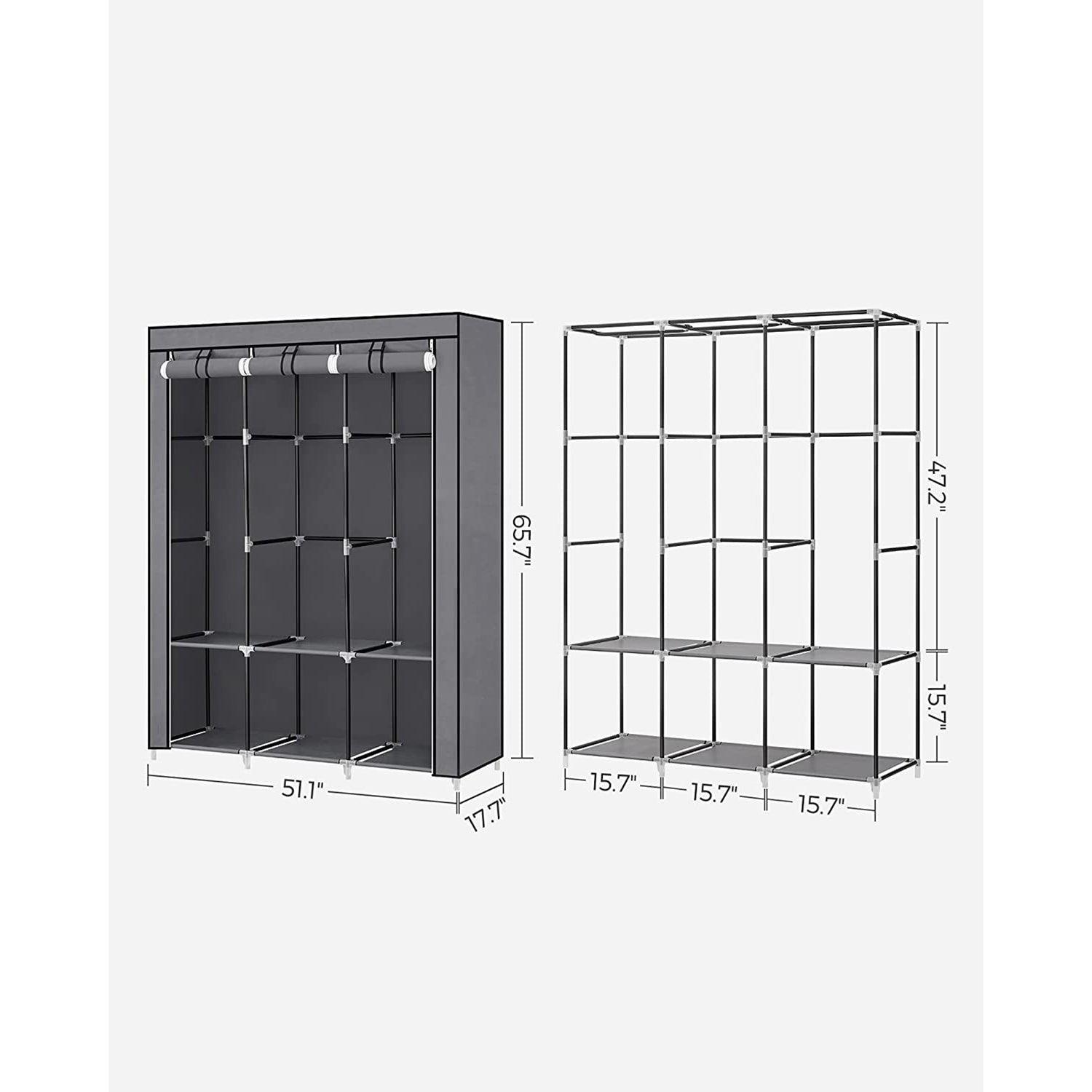 Wardrobe Closet Organizer with Cover FredCo