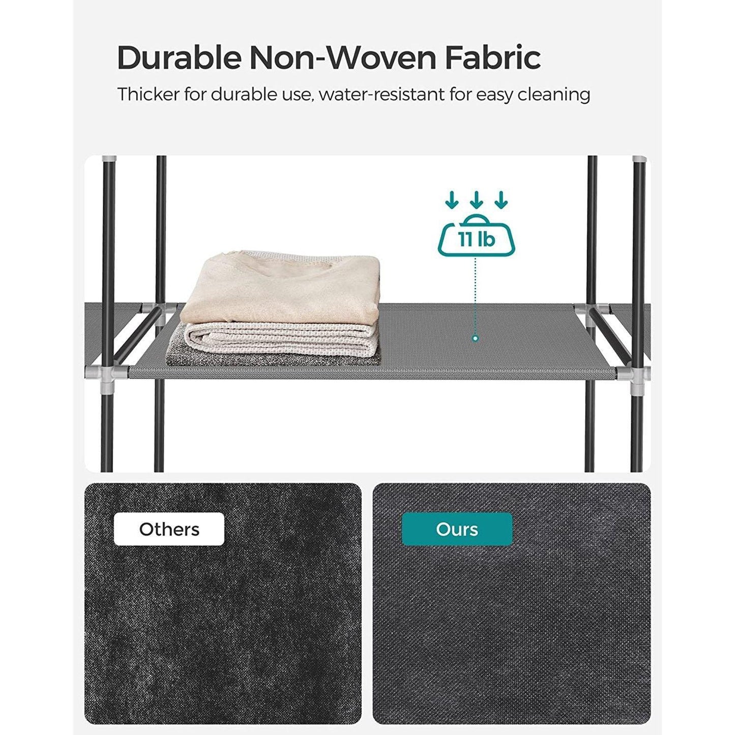 Wardrobe Closet Organizer with Cover FredCo
