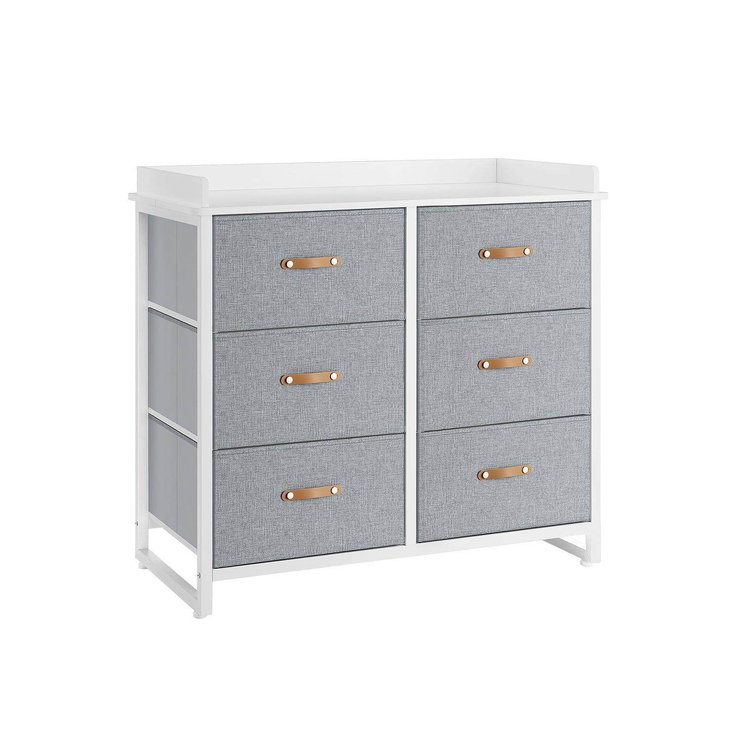 Water-Resistant Kids Dresser with 6 Drawers Dove Gray FredCo