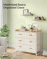Water-Resistant Kids Dresser with 6 Drawers Sand Beige FredCo