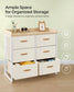 Water-Resistant Kids Dresser with 6 Drawers Sand Beige FredCo
