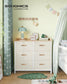 Water-Resistant Kids Dresser with 6 Drawers Sand Beige FredCo