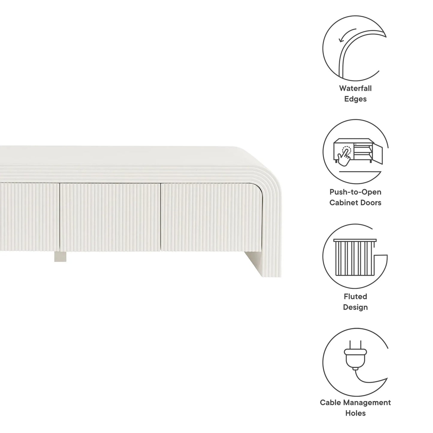 Waterflute 68" Fluted TV Stand by Modway EEI-7199 FredCo