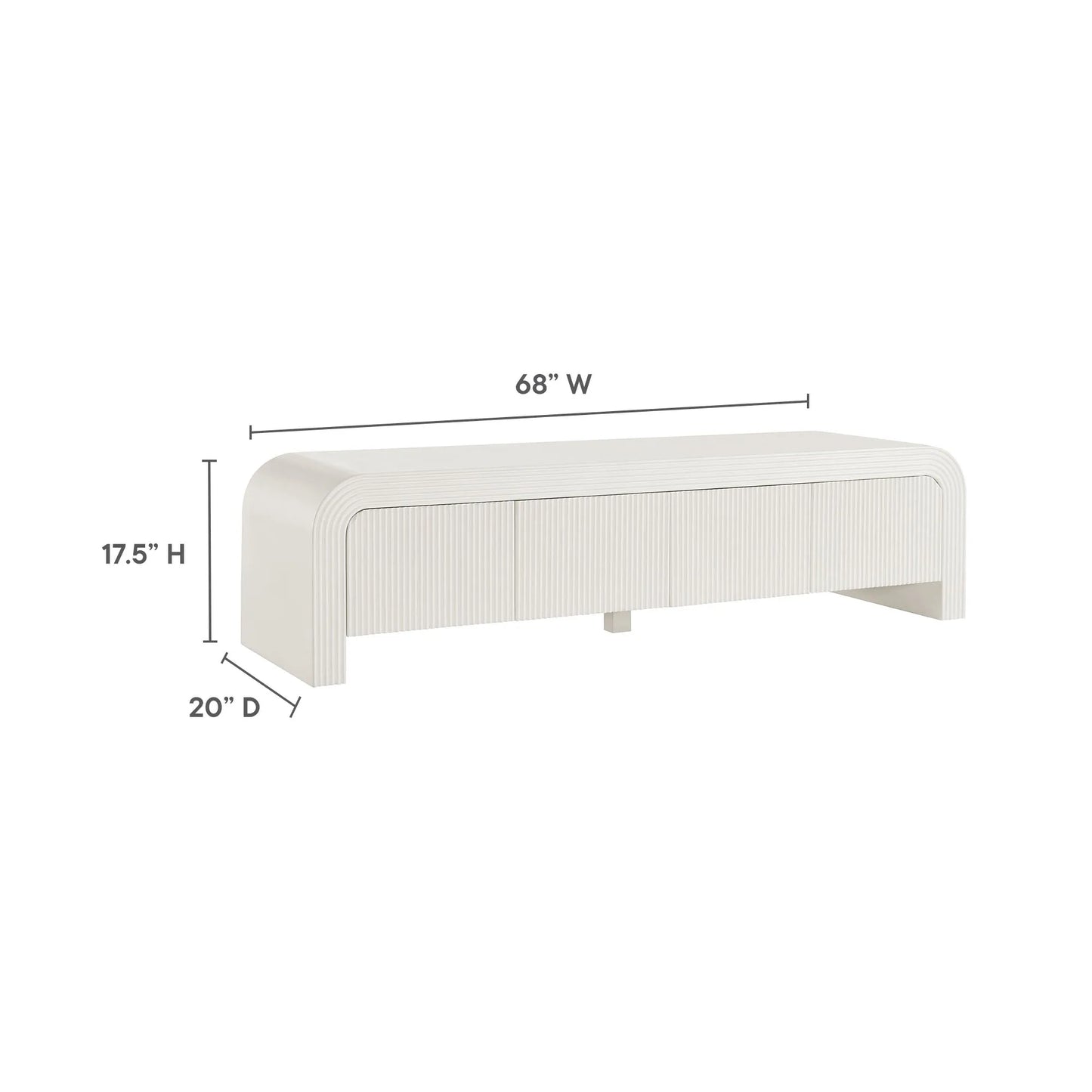 Waterflute 68" Fluted TV Stand by Modway EEI-7199 FredCo