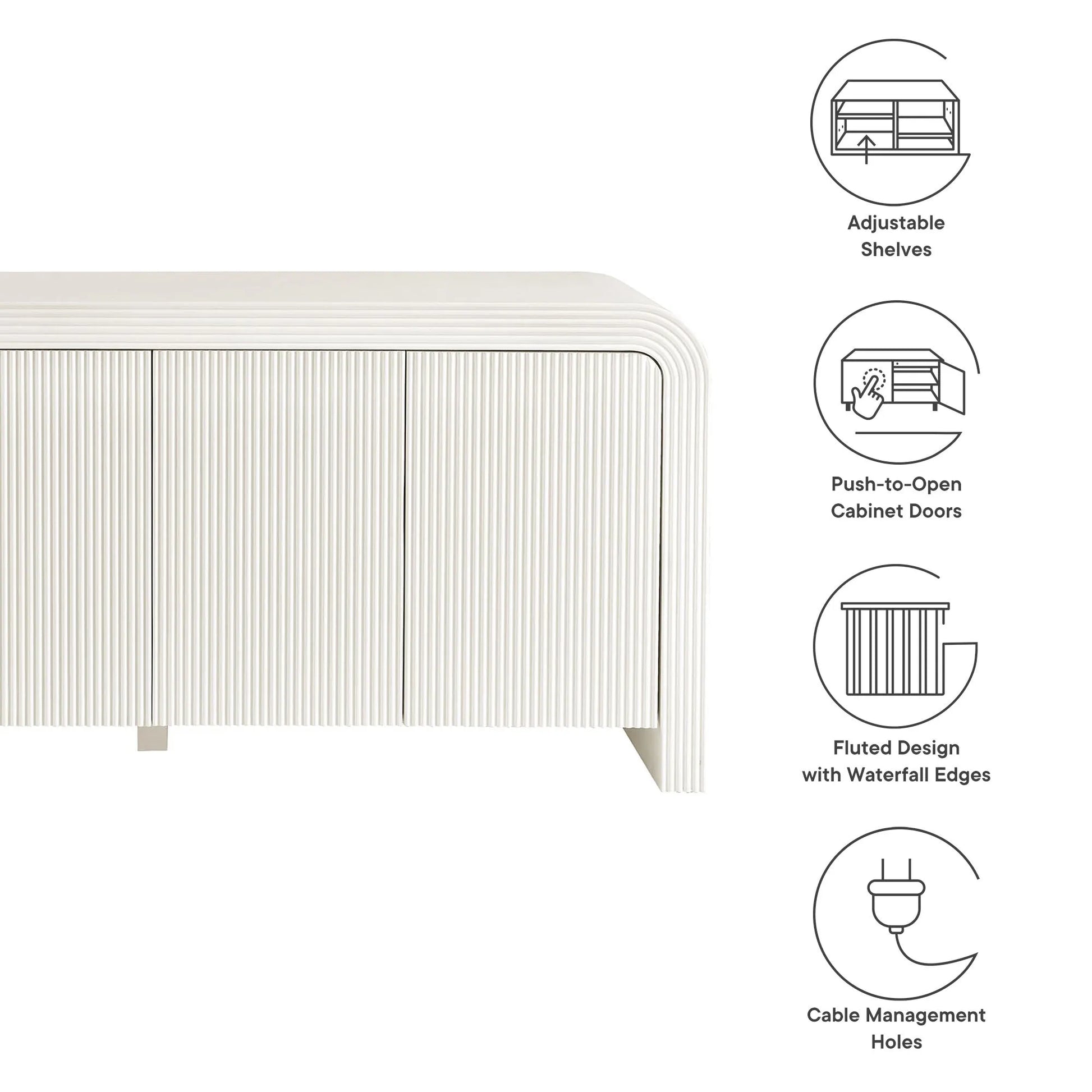 Waterflute 70" Fluted Sideboard Cabinet by Modway EEI-7198 FredCo