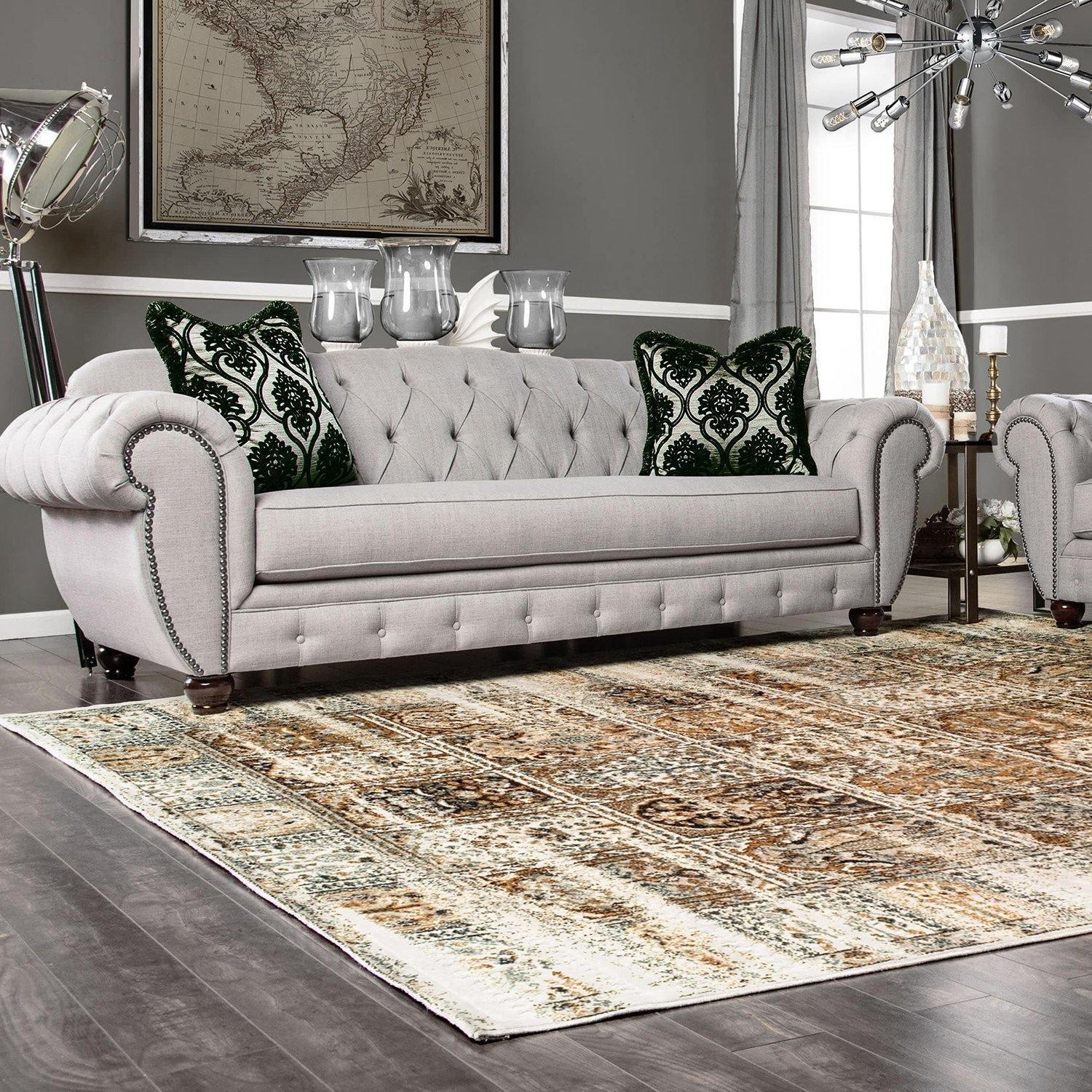Waterford Traditional Patchwork Floral Grid Rug FredCo