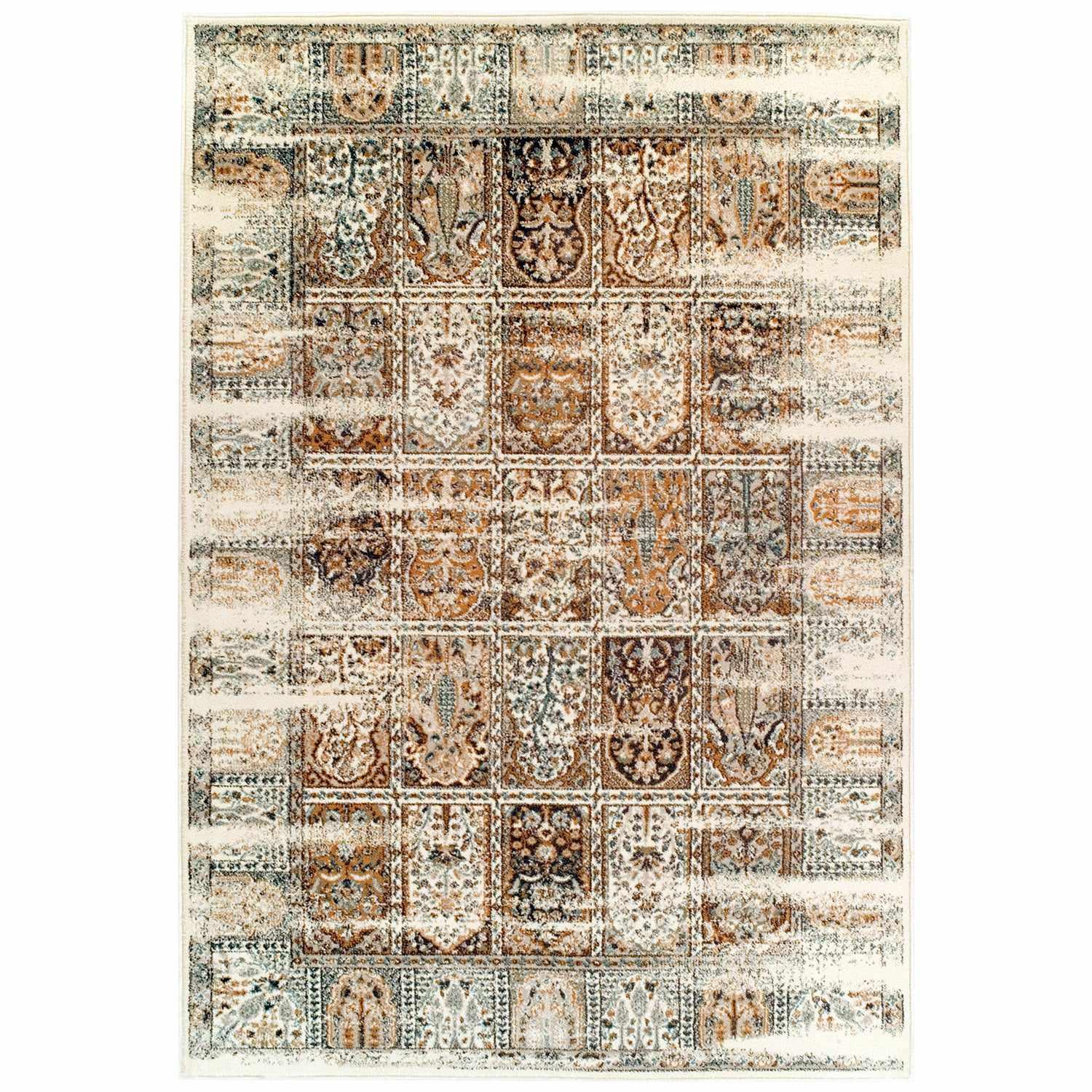 Waterford Traditional Patchwork Floral Grid Rug FredCo