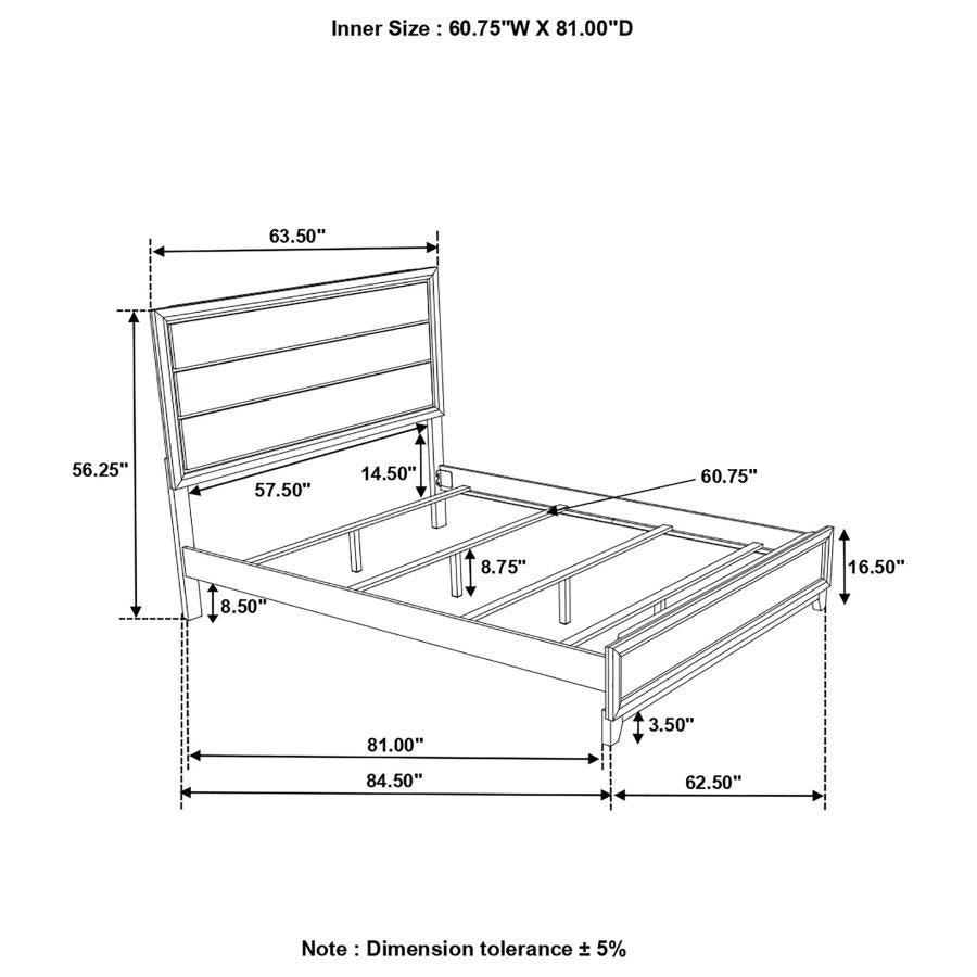Watson Bedroom Set Grey Oak and Black Coaster Queen 4 Piece FredCo