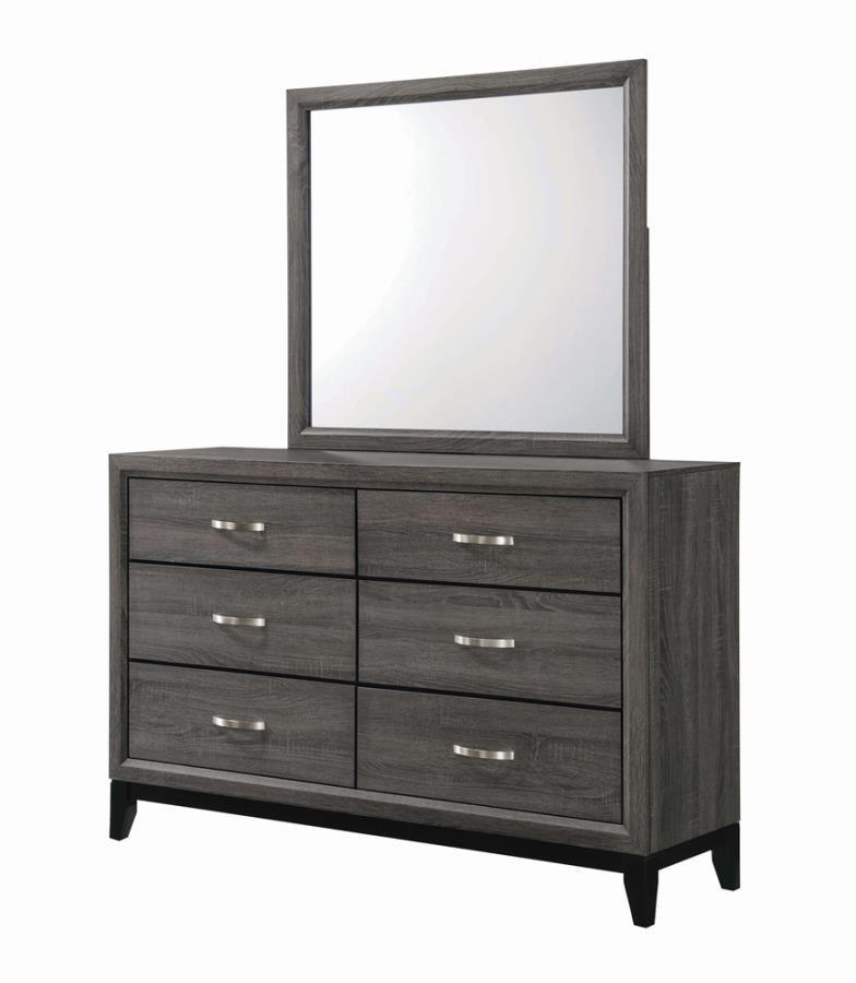 Watson Bedroom Set Grey Oak and Black Coaster Queen 4 Piece FredCo