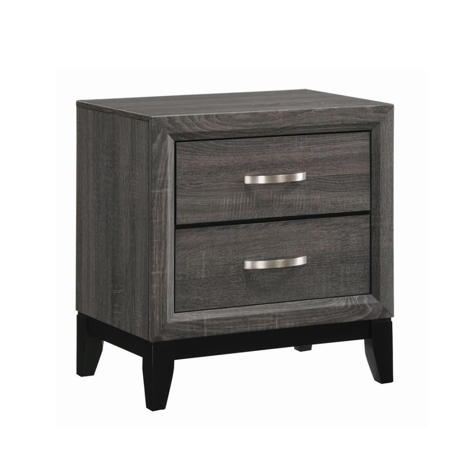 Watson Bedroom Set Grey Oak and Black Coaster Queen 4 Piece FredCo