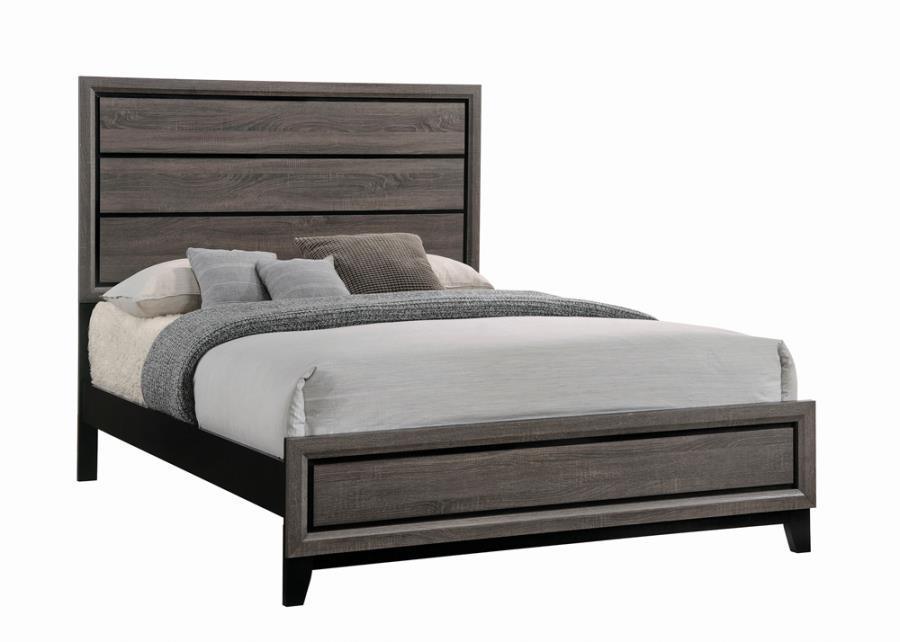 Watson Bedroom Set Grey Oak and Black Coaster Queen 4 Piece FredCo