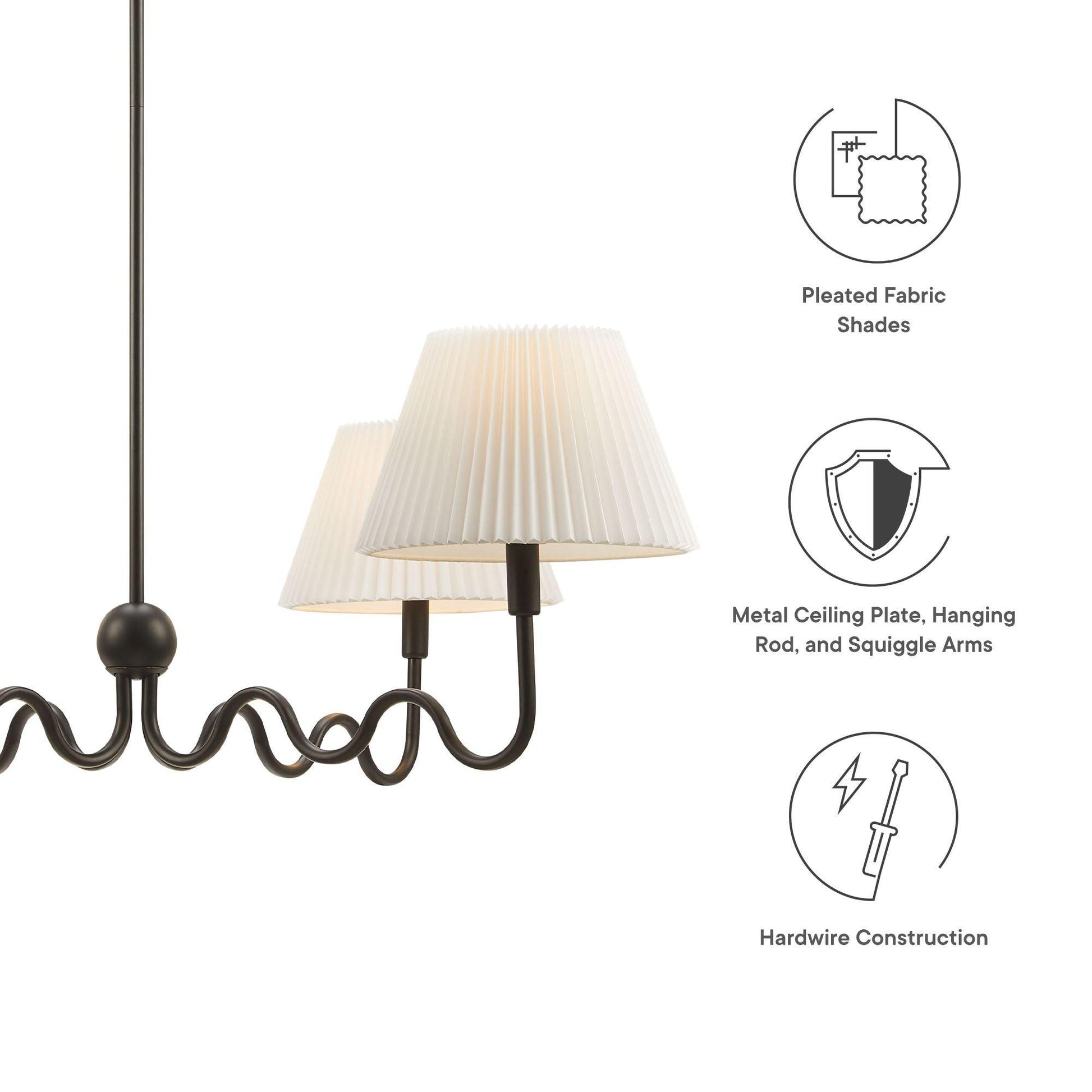 Wave Squiggle 4-Arm Pendant Light by Modway FredCo