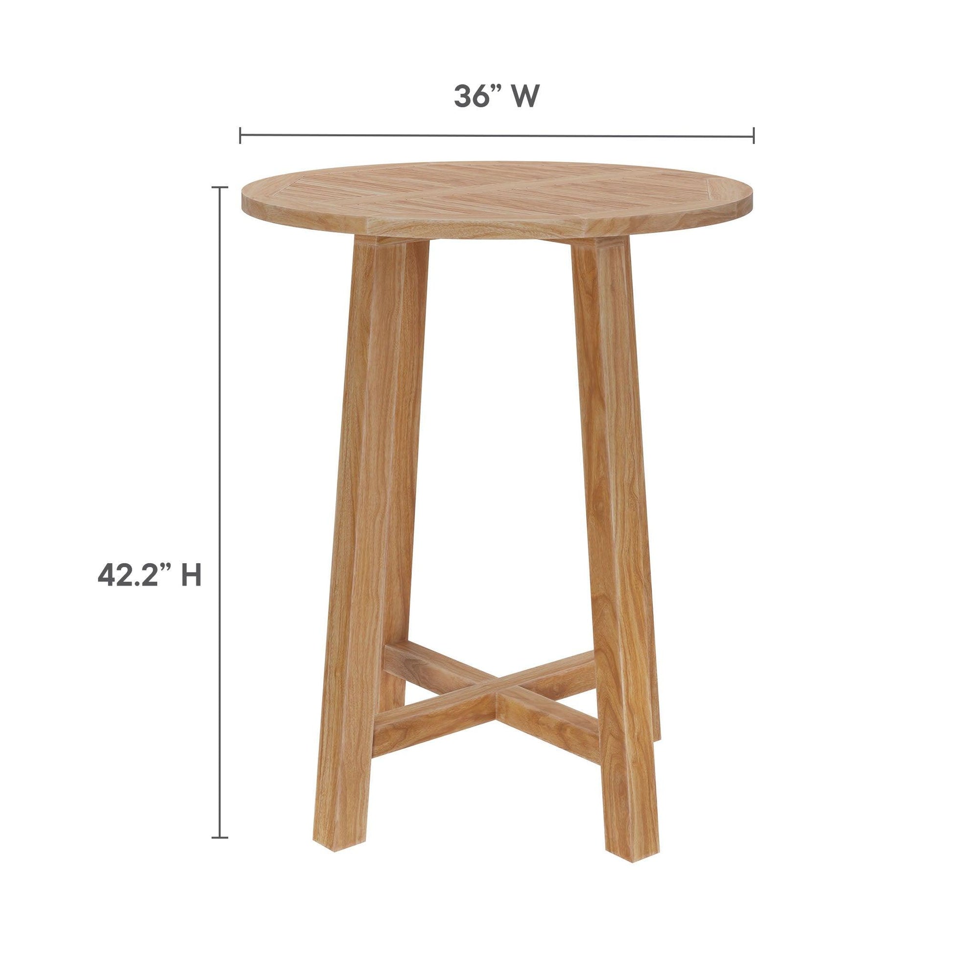 Wellspring 36" Outdoor Patio Teak Wood Bar Table by Modway FredCo