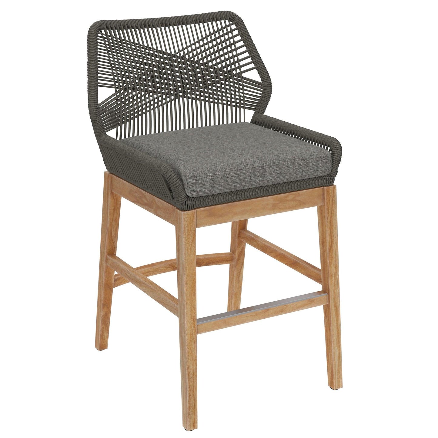 Wellspring Outdoor Patio Teak and Rope Counter Stool by Modway FredCo