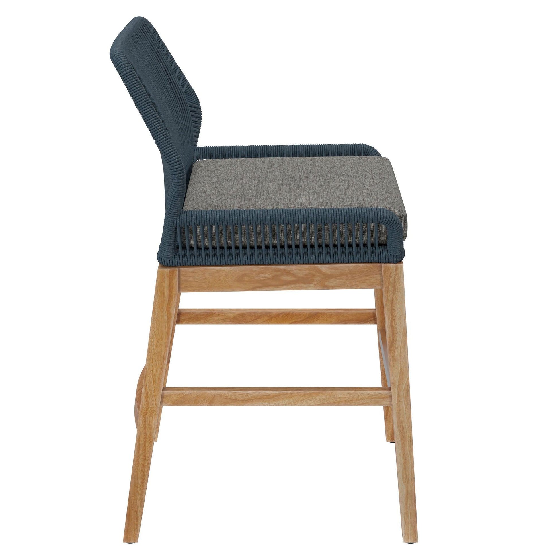 Wellspring Outdoor Patio Teak and Rope Counter Stool by Modway FredCo