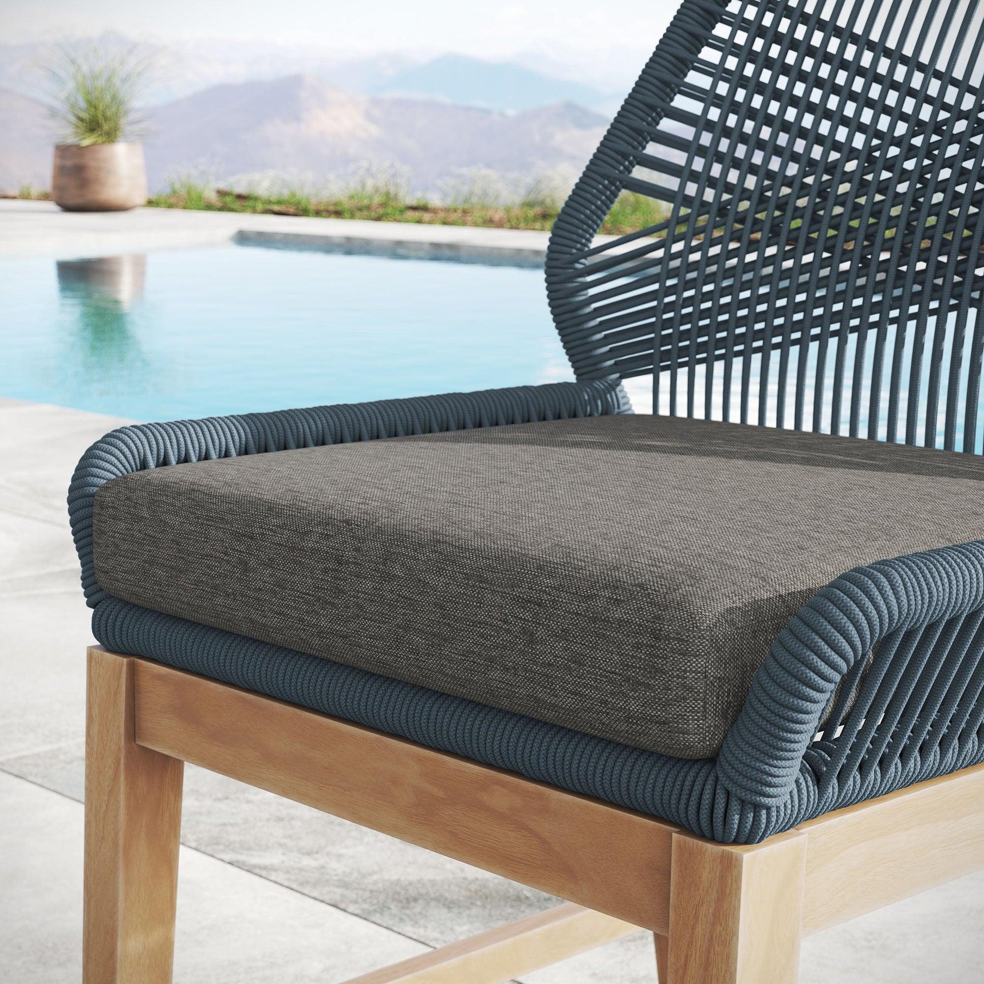 Wellspring Outdoor Patio Teak and Rope Counter Stool by Modway FredCo
