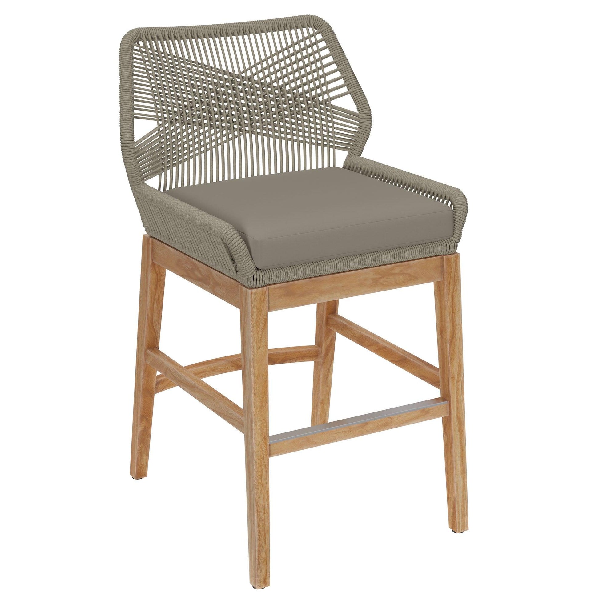 Wellspring Outdoor Patio Teak and Rope Counter Stool by Modway FredCo