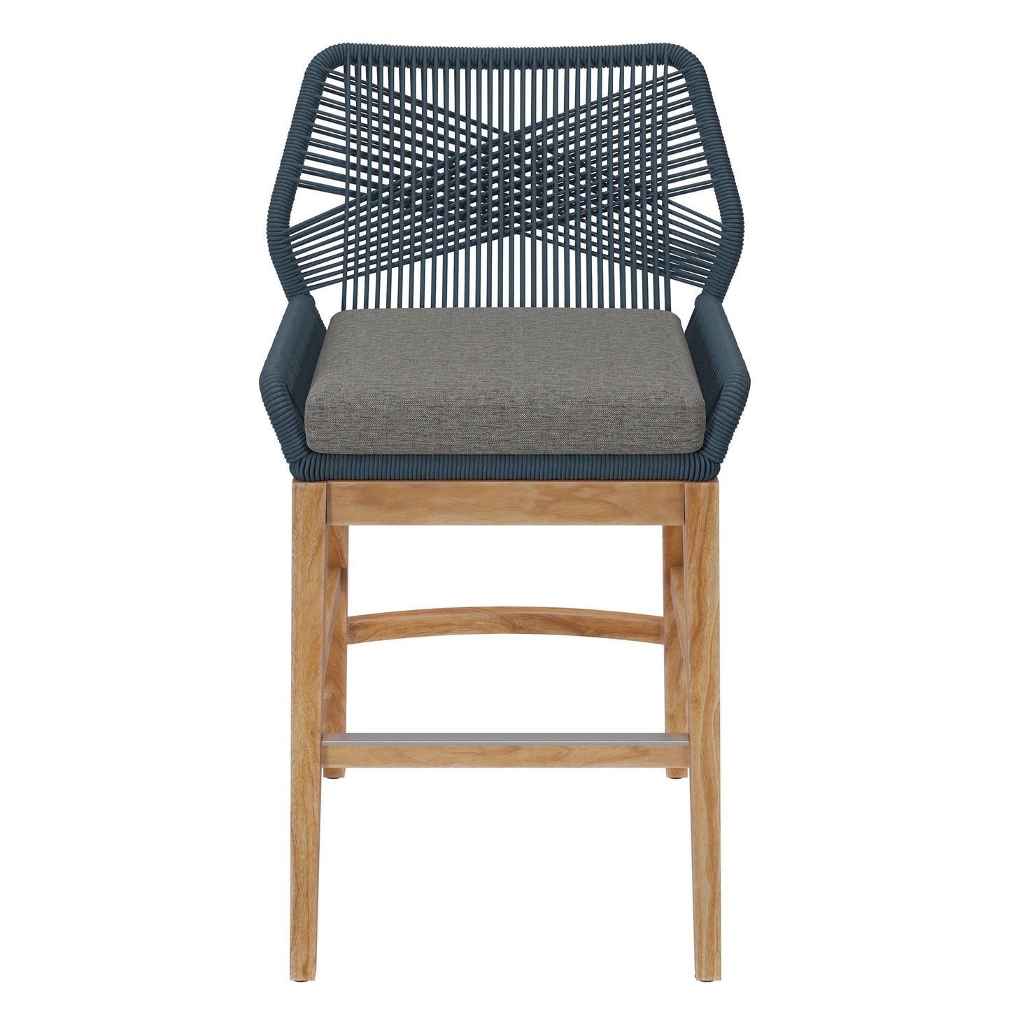Wellspring Outdoor Patio Teak and Rope Counter Stool by Modway FredCo