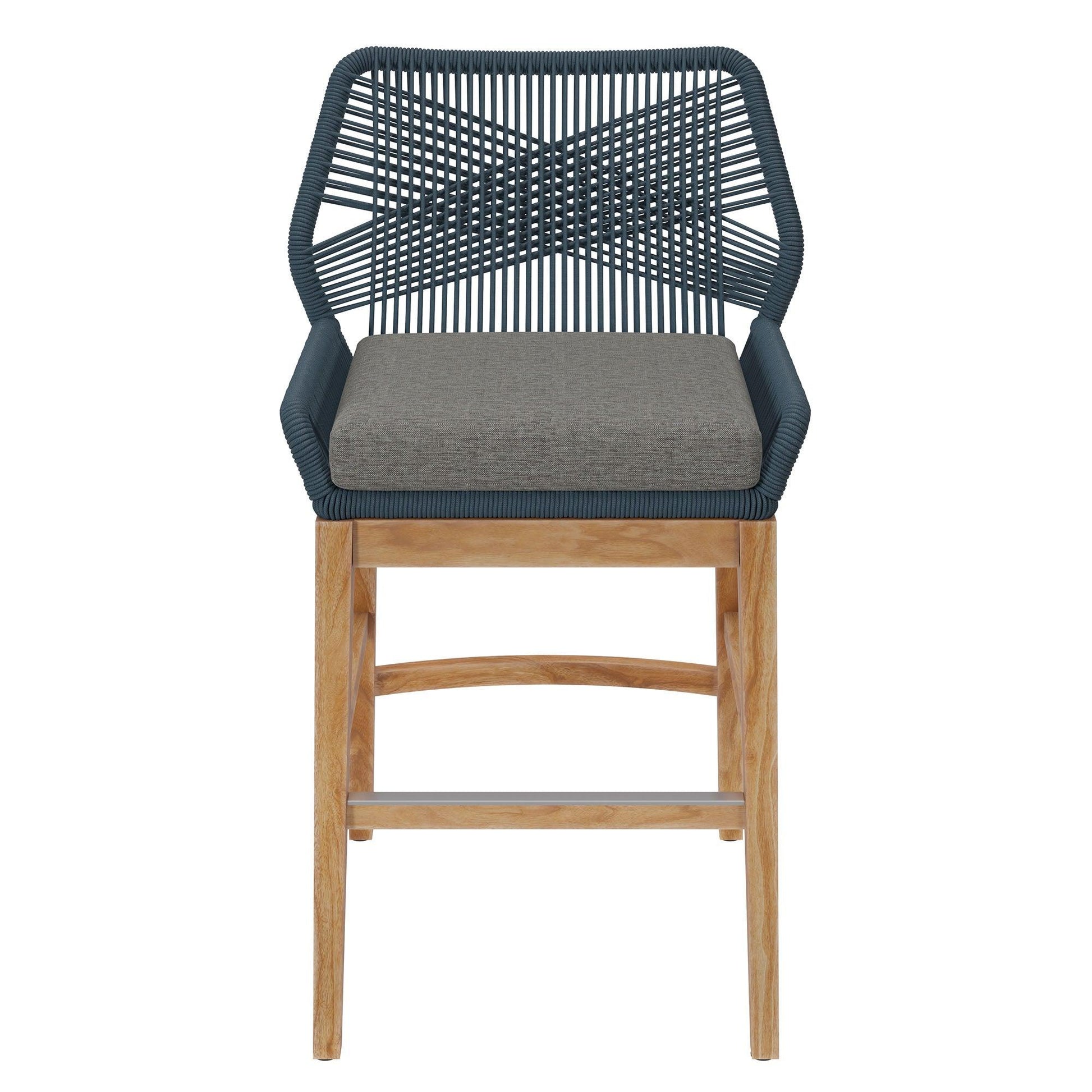 Wellspring Outdoor Patio Teak and Rope Counter Stool by Modway FredCo