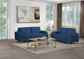 Wenona Blue Velvet 2 Pieces Living Room Set FredCo