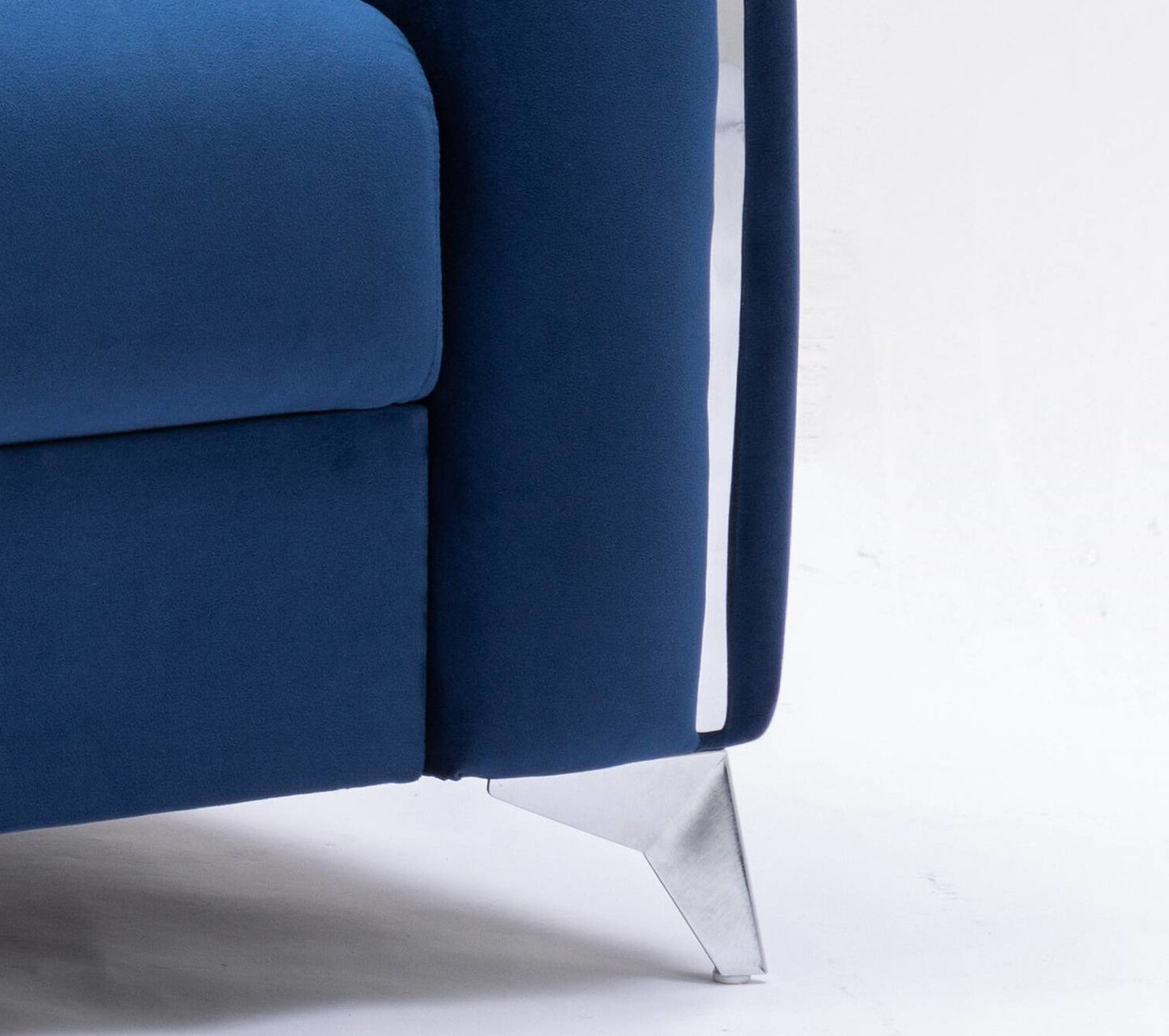 Wenona Blue Velvet 2 Pieces Living Room Set FredCo