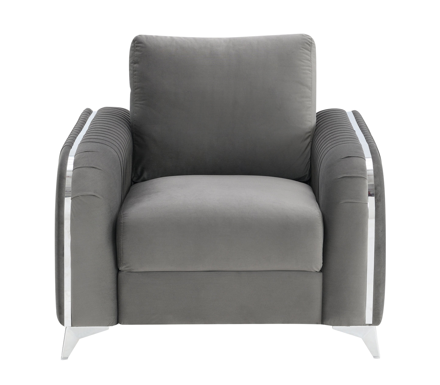 Wenona Gray Velvet Chair FredCo