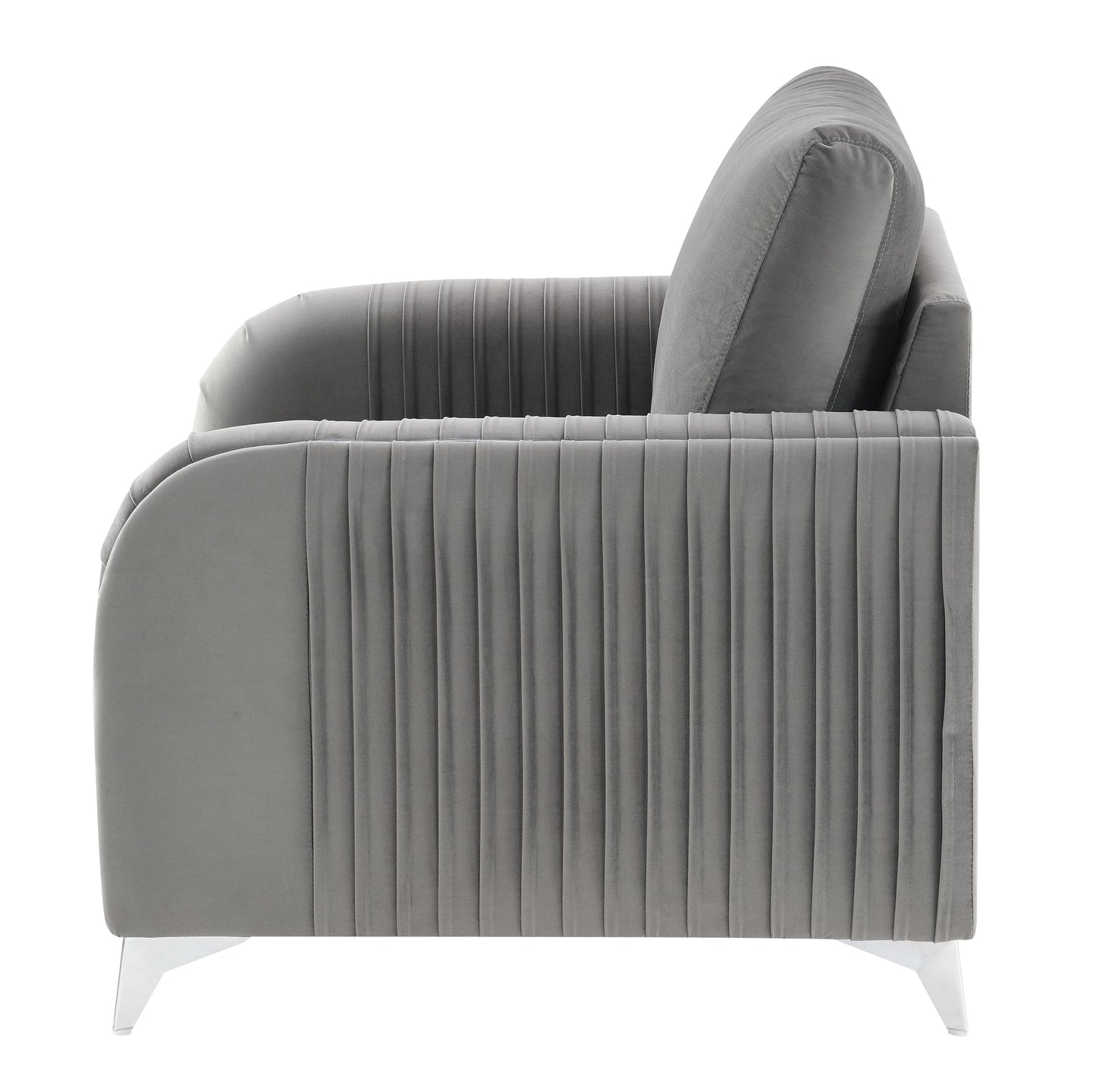 Wenona Gray Velvet Chair FredCo