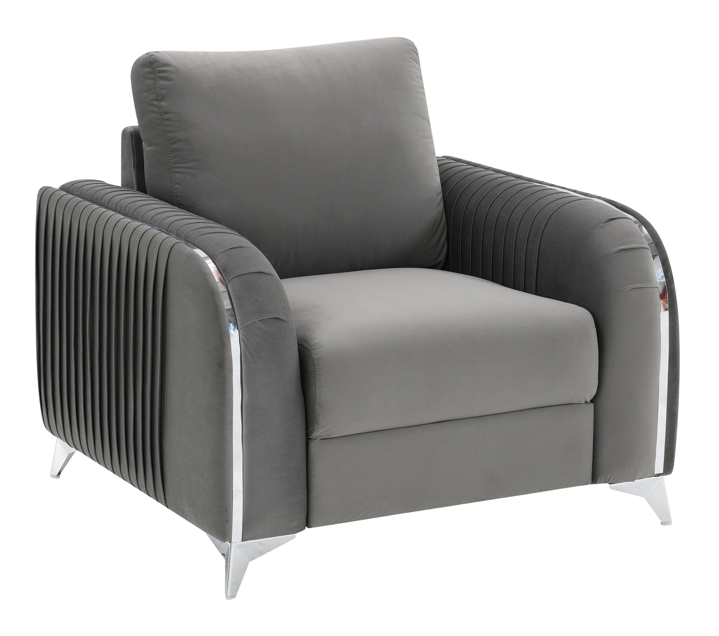 Wenona Gray Velvet Chair FredCo