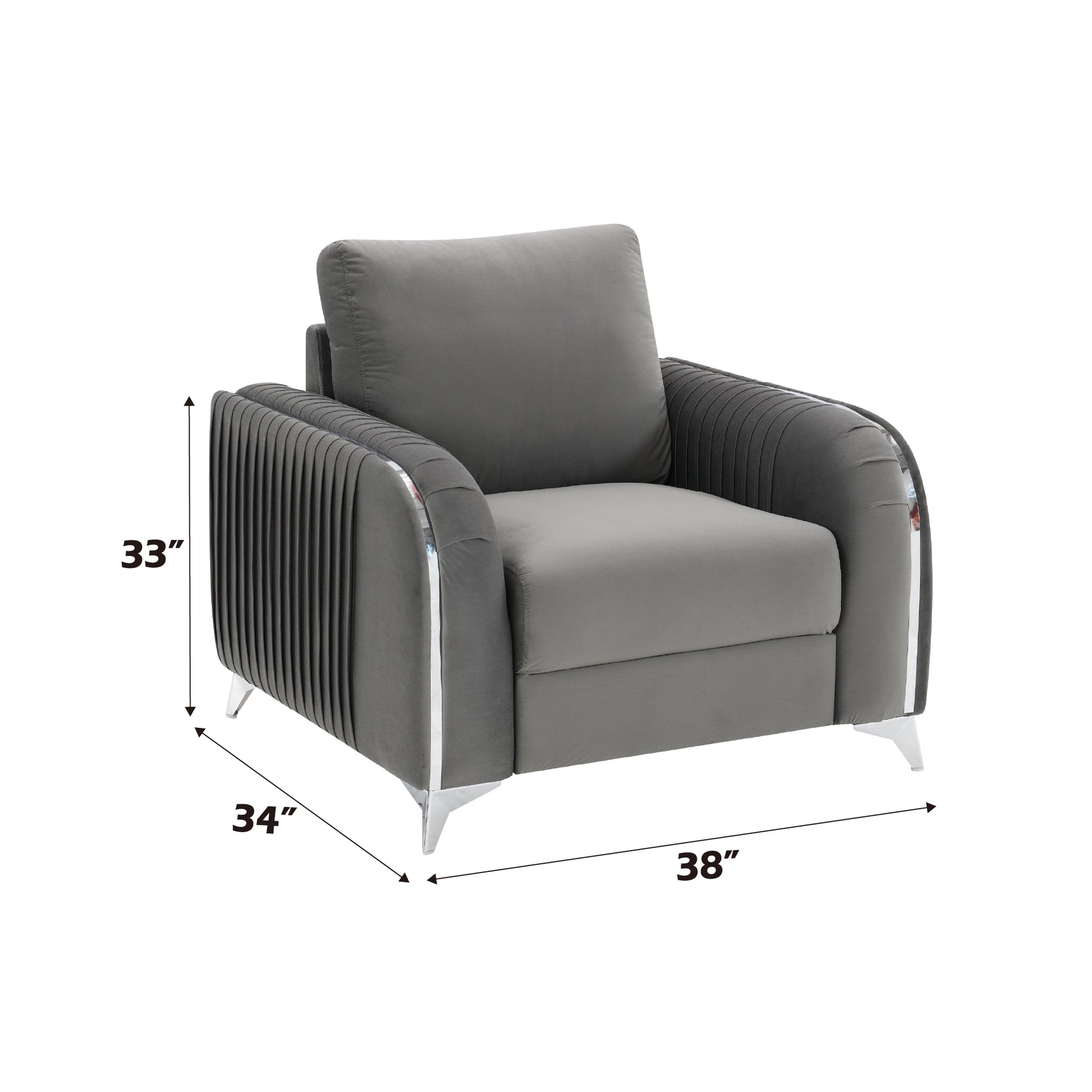 Wenona Gray Velvet Chair FredCo