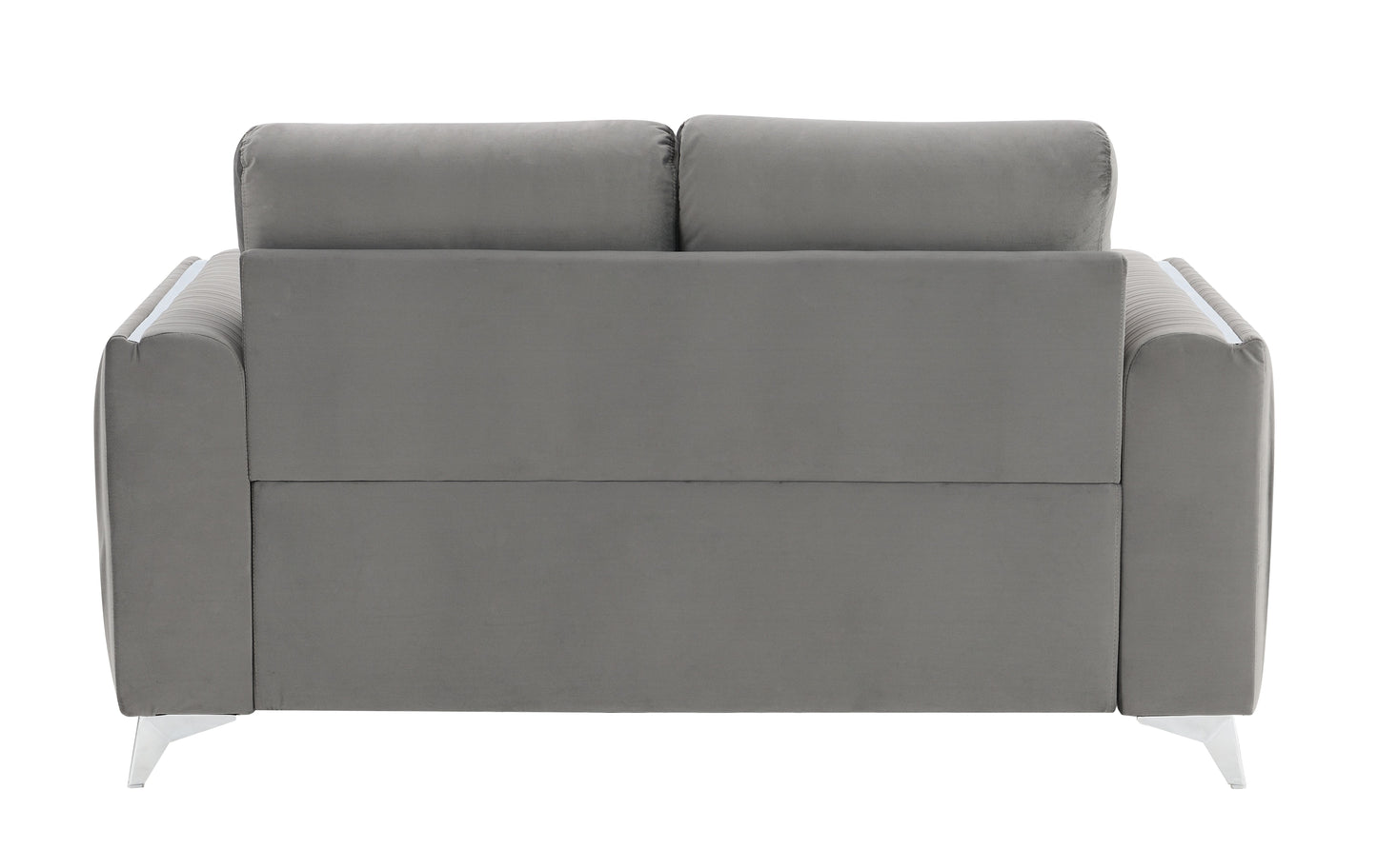 Wenona Gray Velvet Loveseat FredCo