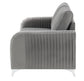 Wenona Gray Velvet Loveseat FredCo