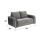 Wenona Gray Velvet Loveseat FredCo